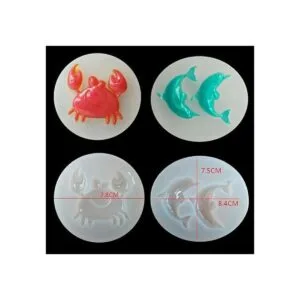 Juego de 3 moldes de resina con forma de animales marinos