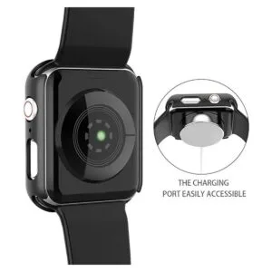Langboom Funda rígida negra compatible con Apple Watch SE_4