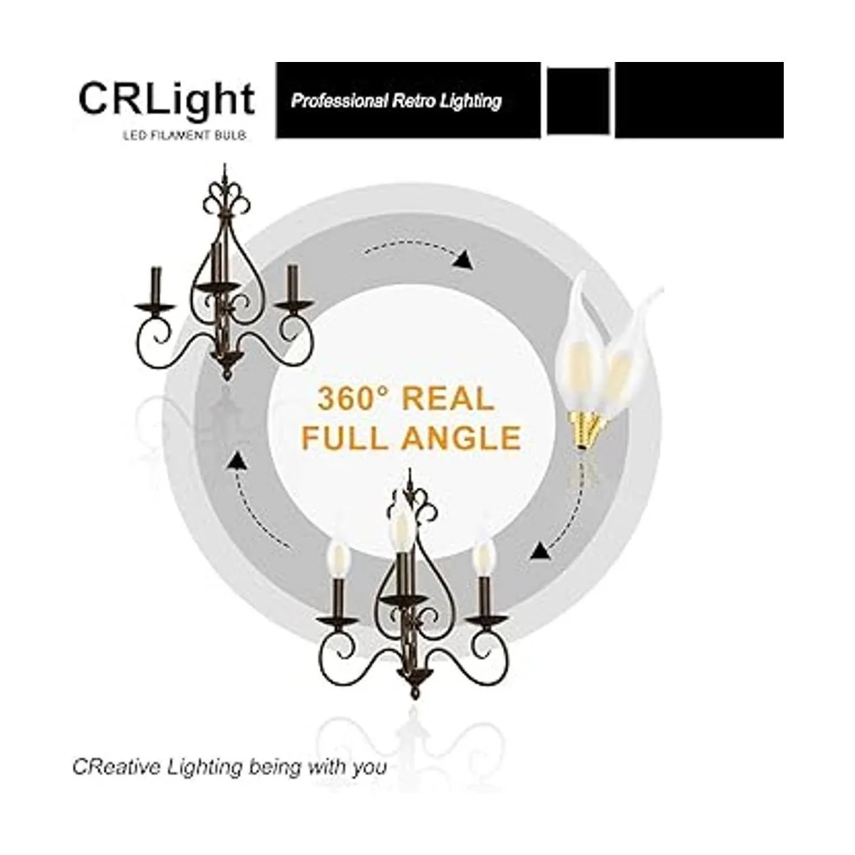 CRLight LED Candelabro Bombilla equivalente a 25 W 250
