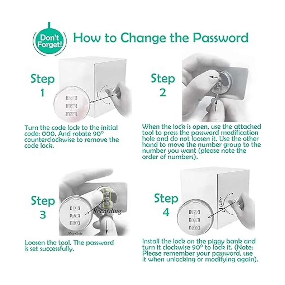 Alcancía de acero inoxidable con contraseña caja de