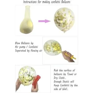 Globos rosa rubor de 12 pulgadas y globos de confeti de_5