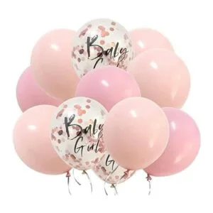 Globos rosa rubor de 12 pulgadas y globos de confeti de_1