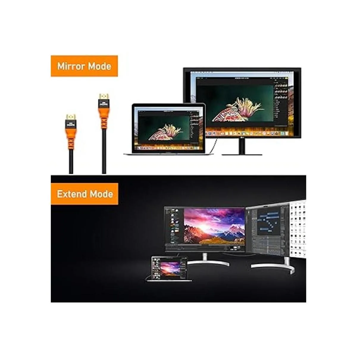 IXEVER Cable HDMI 2.1 8 K 26.2 ft 8 K a 60 Hz 4 K a