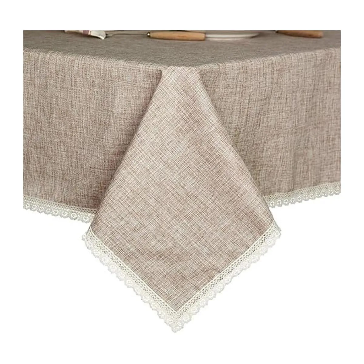 GLORY SEASON Mantel lavable de arpillera rústica de lino