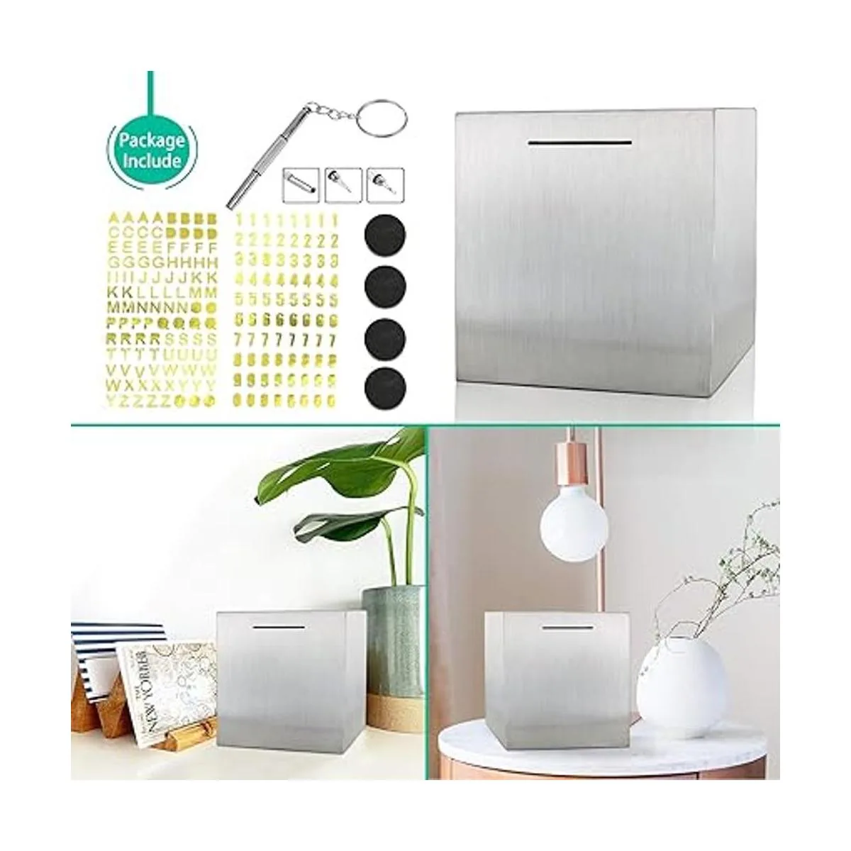 Alcancía de acero inoxidable con contraseña caja de