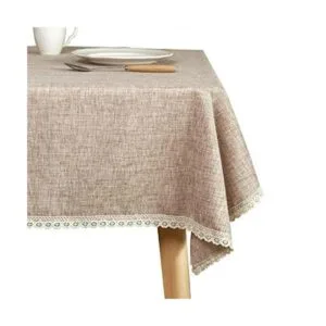 GLORY SEASON Mantel lavable de arpillera rústica de lino