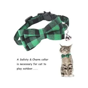 Malier Paquete de 2 collares de gato con campana y corbata_3