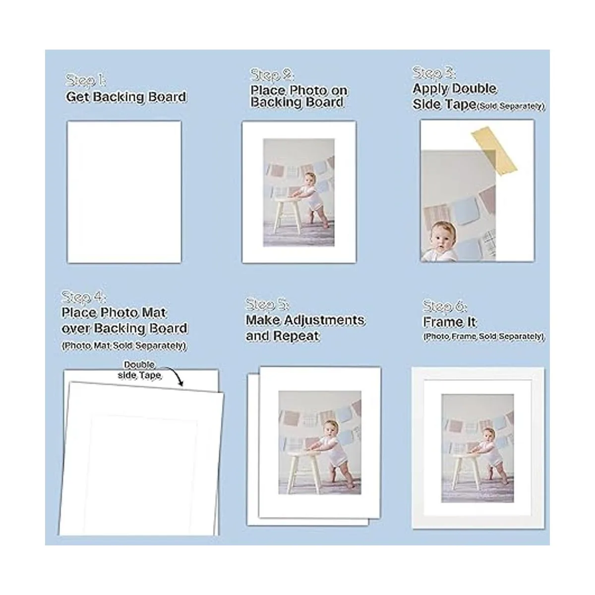 Golden State Art Paquete de 100 tableros de respaldo