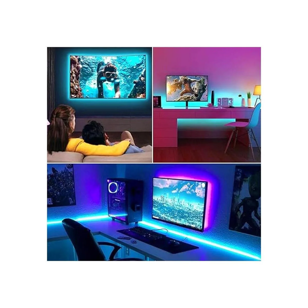 Nelyeqwo Kit de conectores LED 5050 RGB de 4 pines de_2