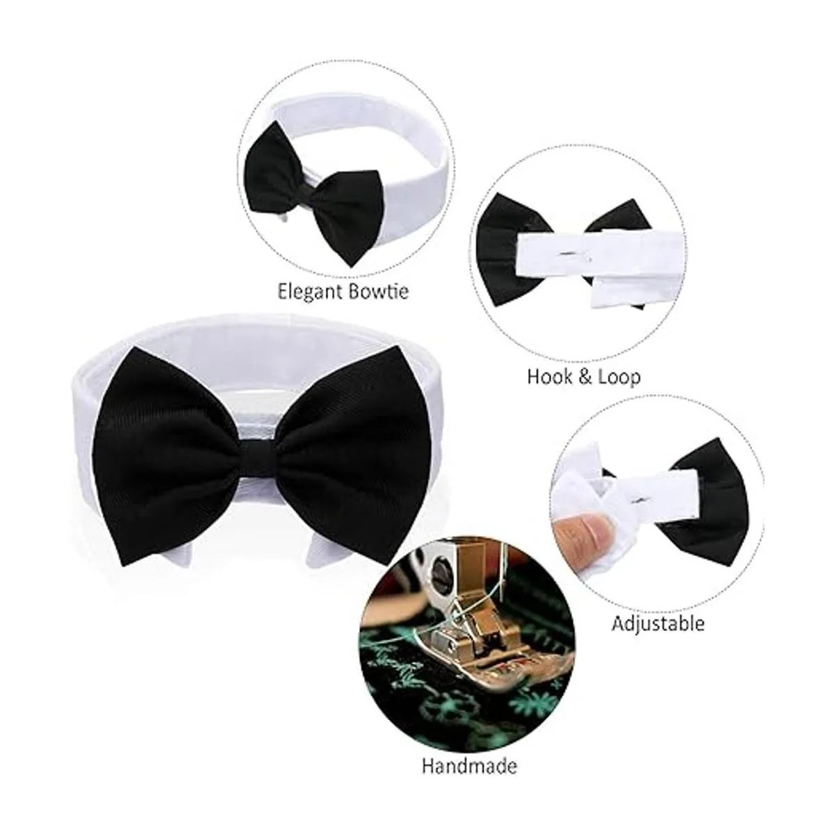 4 piezas de corbatín ajustable para mascotas collar