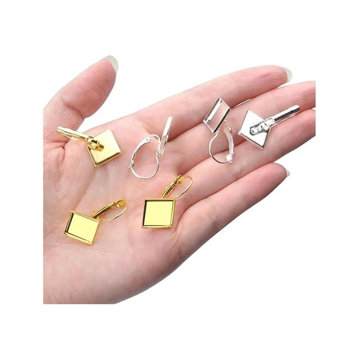 Leverback Cabochon Earring Setting 20 Pieces Brass Lever