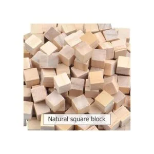 Cubos de madera 200 piezas de bloques de madera cuadrados