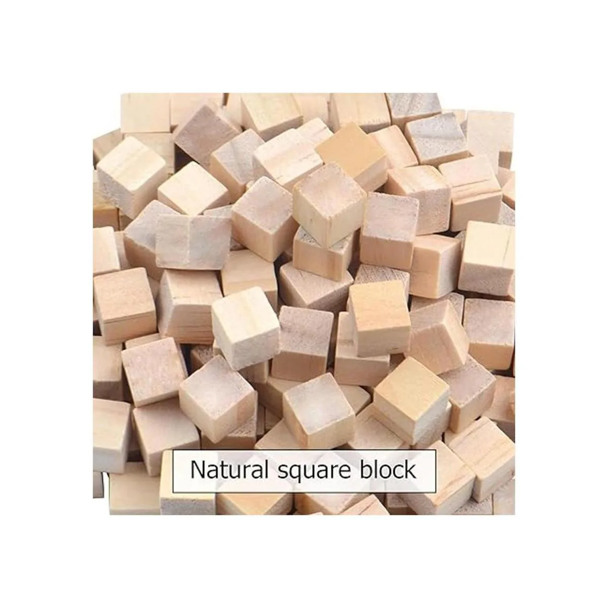 Cubos de madera 200 piezas de bloques de madera cuadrados