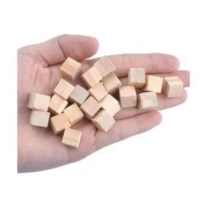 Cubos de madera 200 piezas de bloques de madera cuadrados