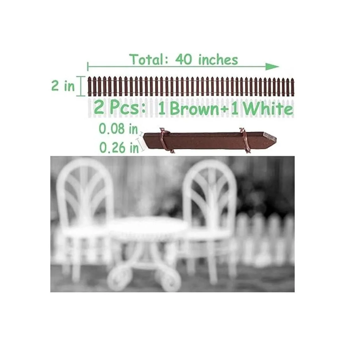 MoHern Accesorios de jardín de hadas en miniatura valla