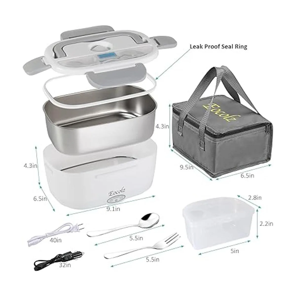 Eocolz Lonchera eléctrica para calentador de alimentos_6