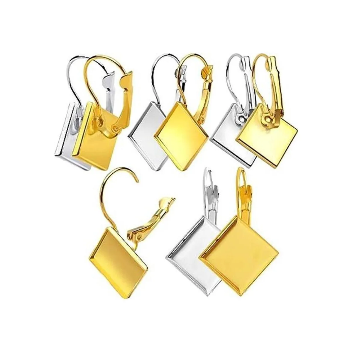 Leverback Cabochon Earring Setting 20 Pieces Brass Lever