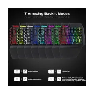 Teclado RGB para juegos de una mano y combo de mouse