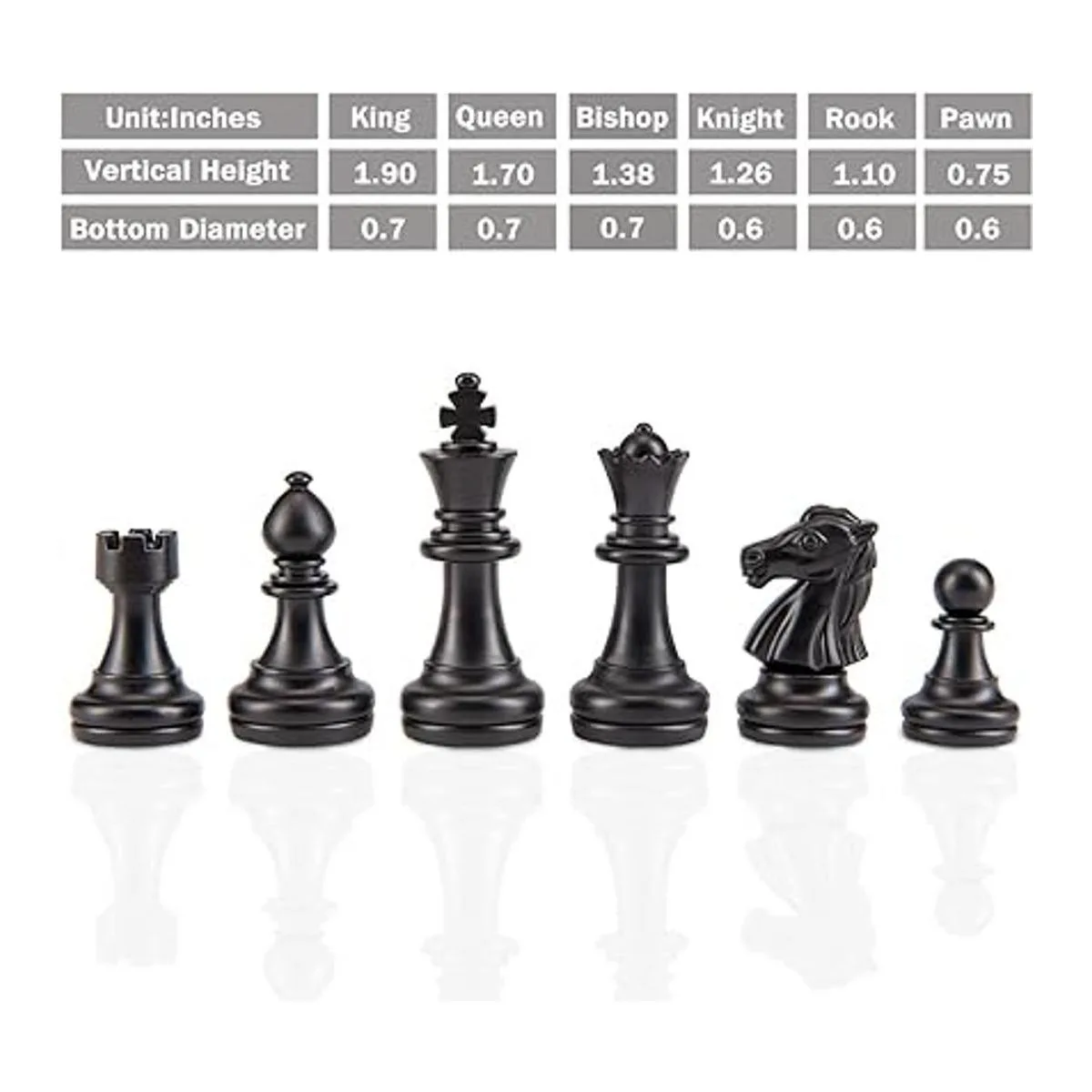 AMEROUS Juego de ajedrez magnético portátil 10 pulgadas_2