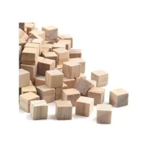 Cubos de madera 200 piezas de bloques de madera cuadrados