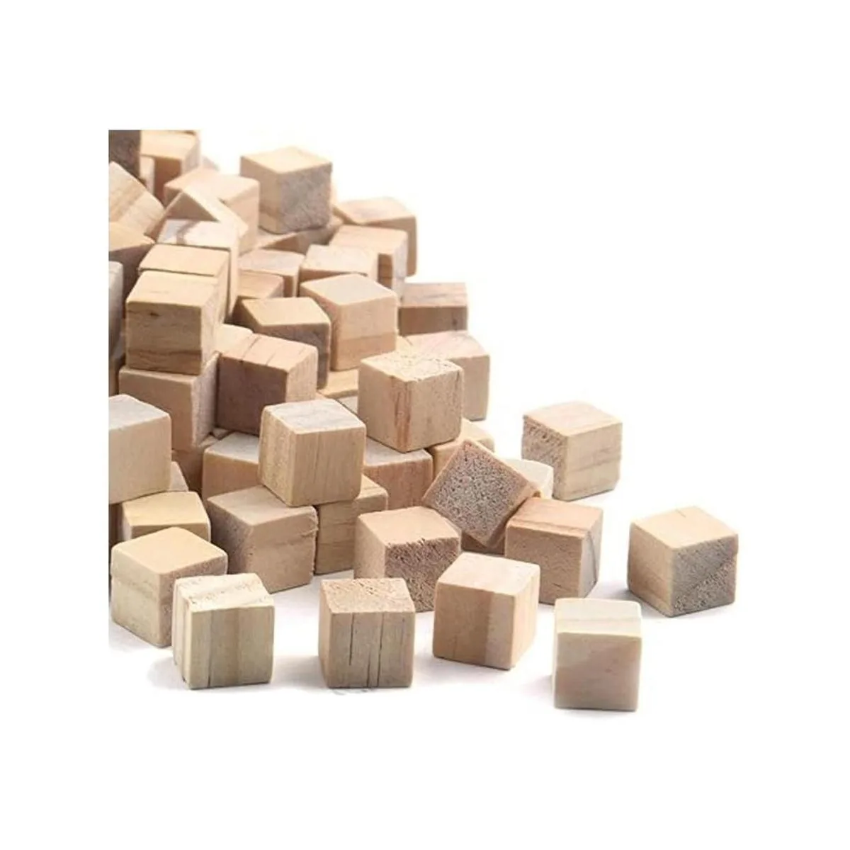 Cubos de madera 200 piezas de bloques de madera cuadrados
