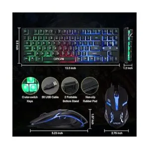 CHONCHOW Mouse y teclado RGB para juegos 87 teclas_4