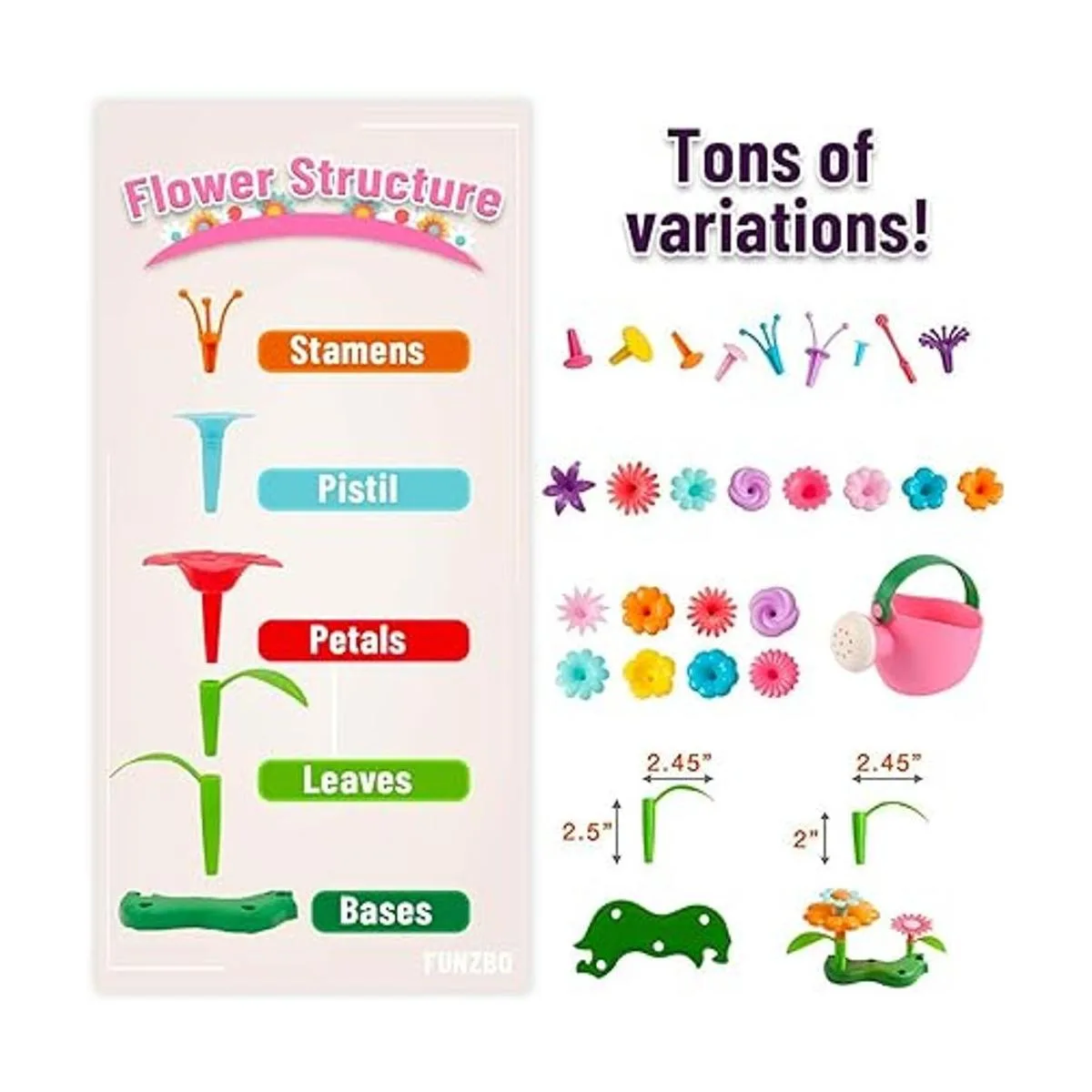 FunzBo Juguetes de construcción de jardín de flores para_3