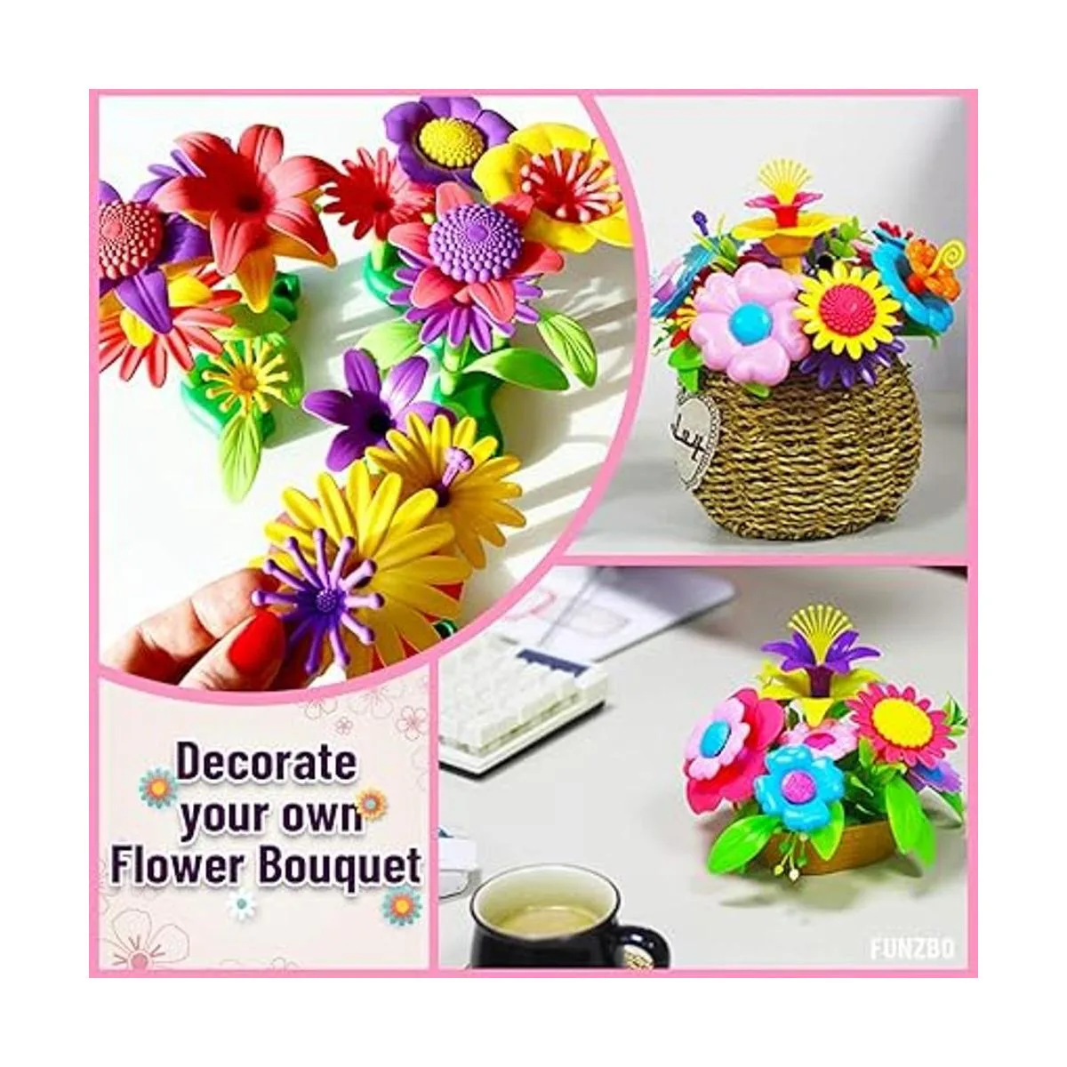 FunzBo Juguetes de construcción de jardín de flores para_6