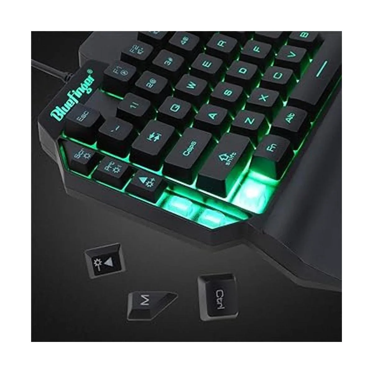 Teclado RGB para juegos de una mano y combo de mouse
