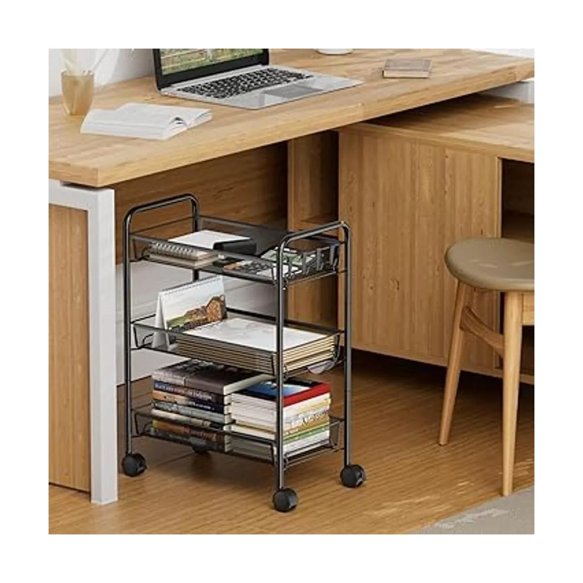 OVICAR Carro rodante de 3 niveles de alambre de malla