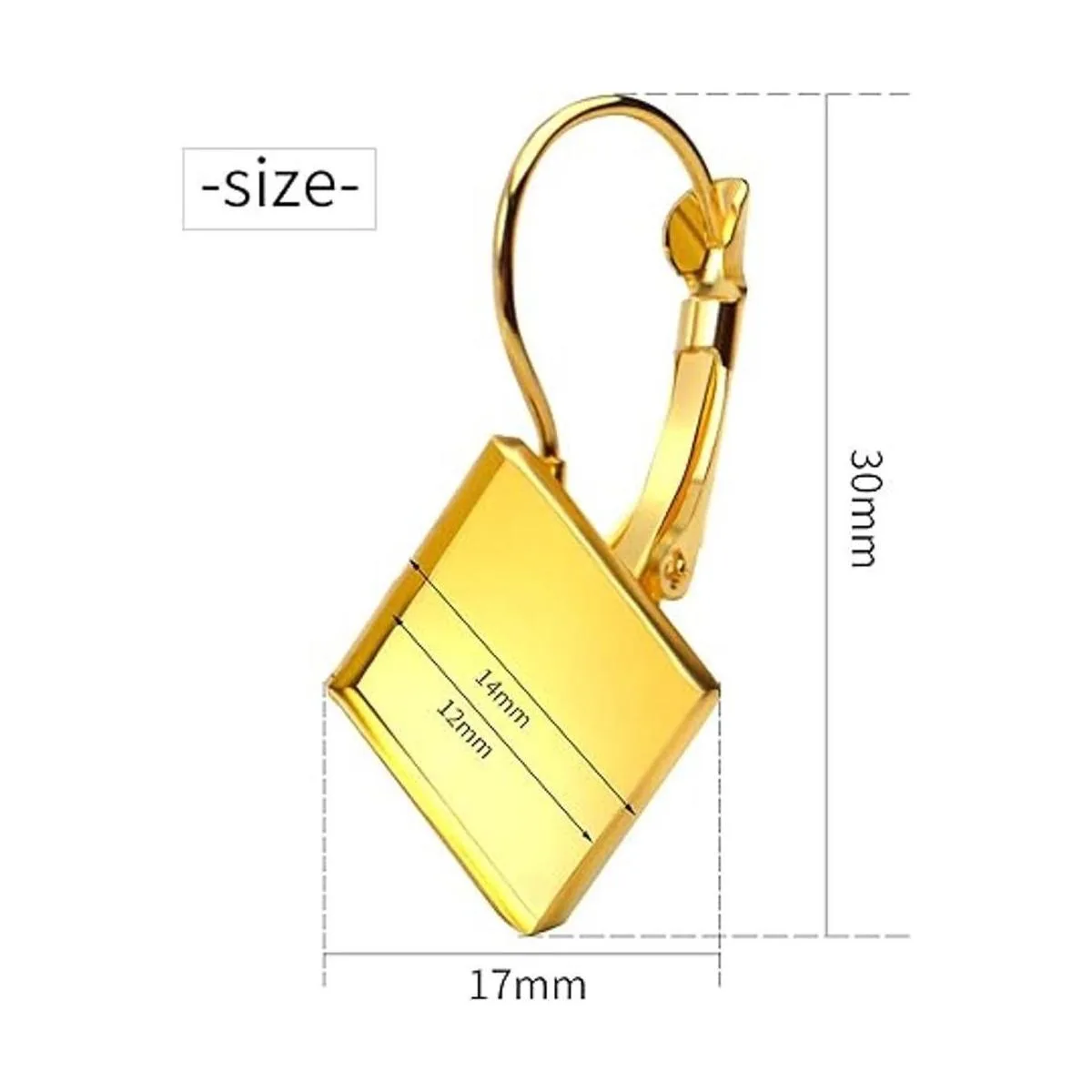 Leverback Cabochon Earring Setting 20 Pieces Brass Lever