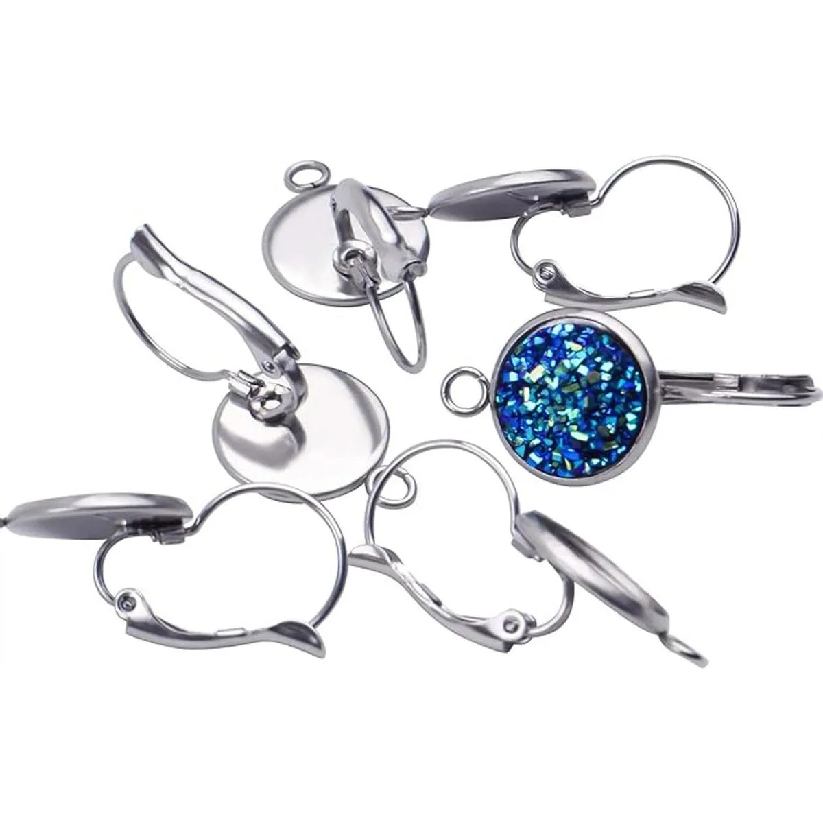 20 aretes de acero inoxidable con cierre de palanca de