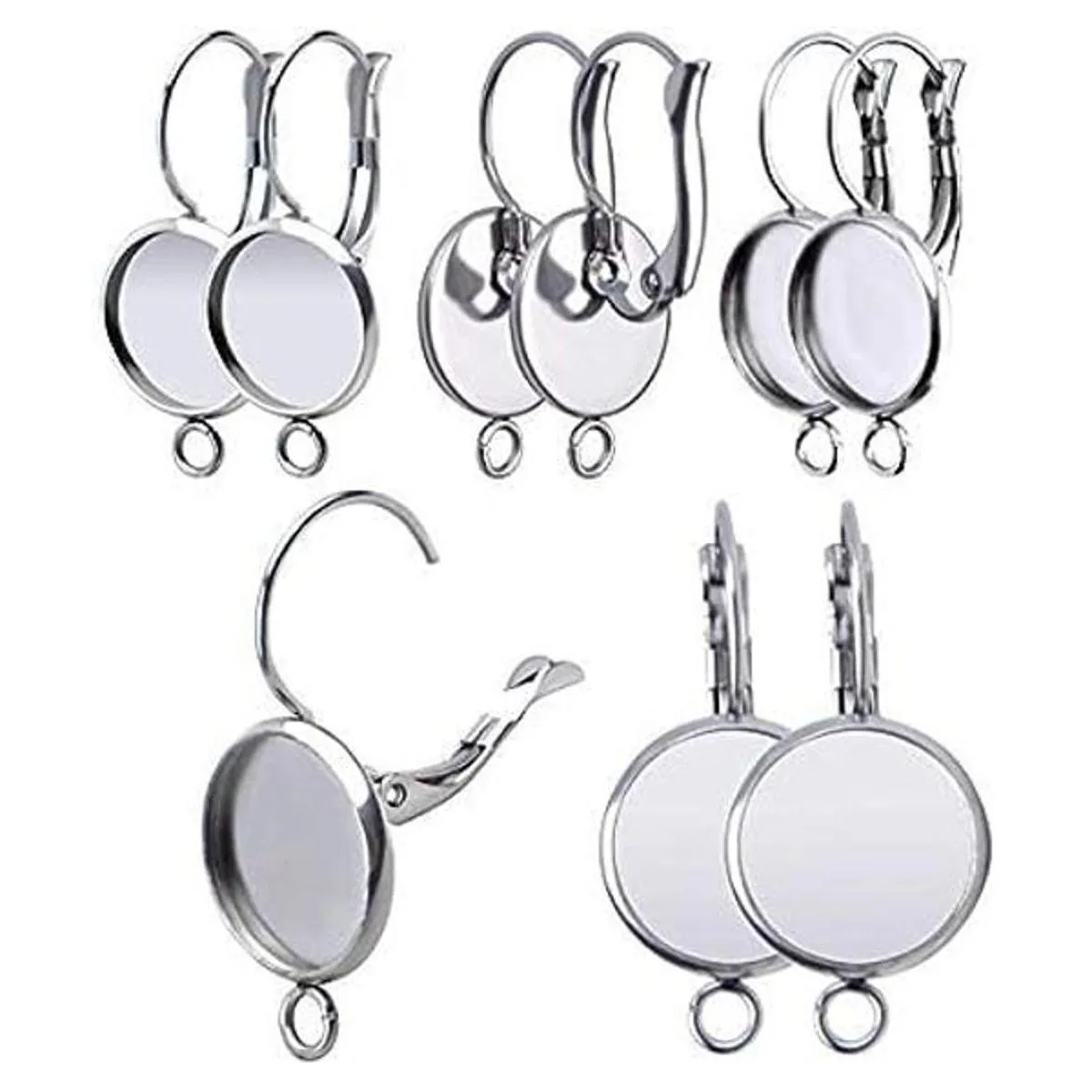 20 aretes de acero inoxidable con cierre de palanca de