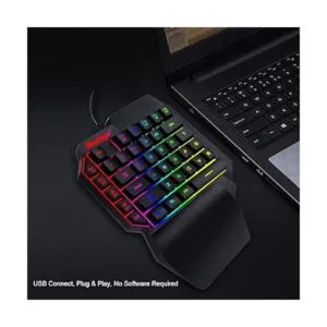 Teclado RGB para juegos de una mano y combo de mouse
