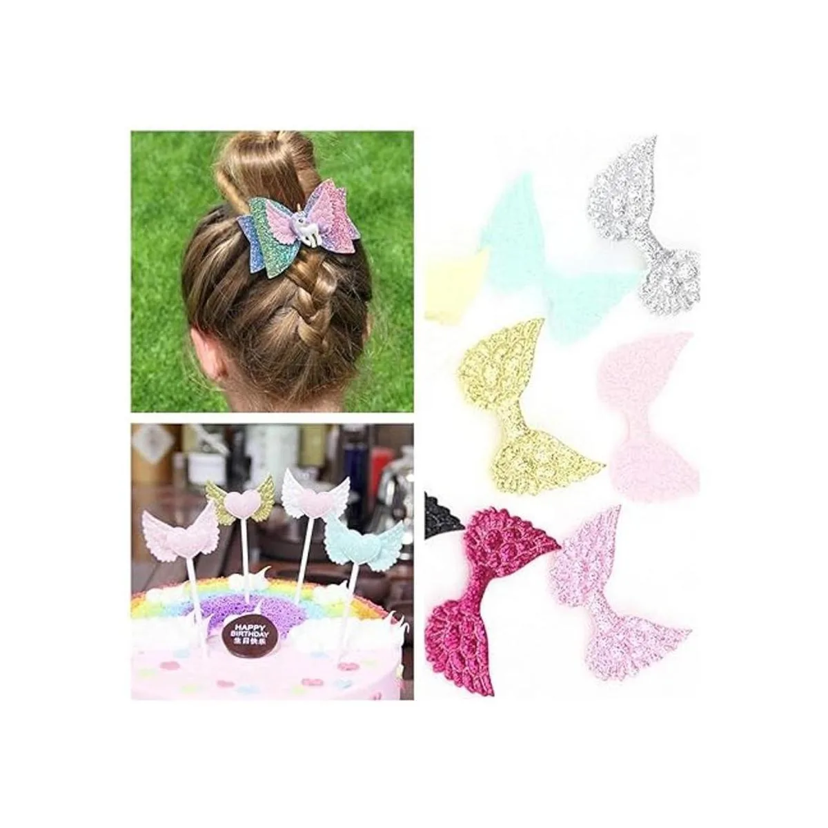 Paquete de 30 apliques de alas de ángel para coser en_4