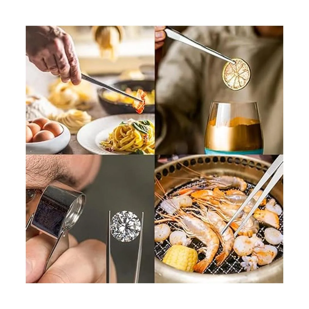 Gutsdoor Pinzas de cocina de acero inoxidable para cocinar