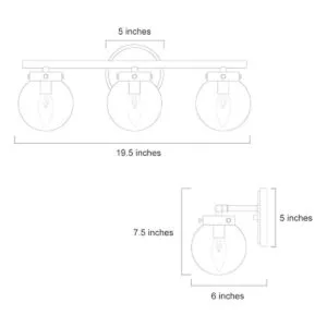 KSANA Lámparas de baño accesorios de tocador de baño con_3