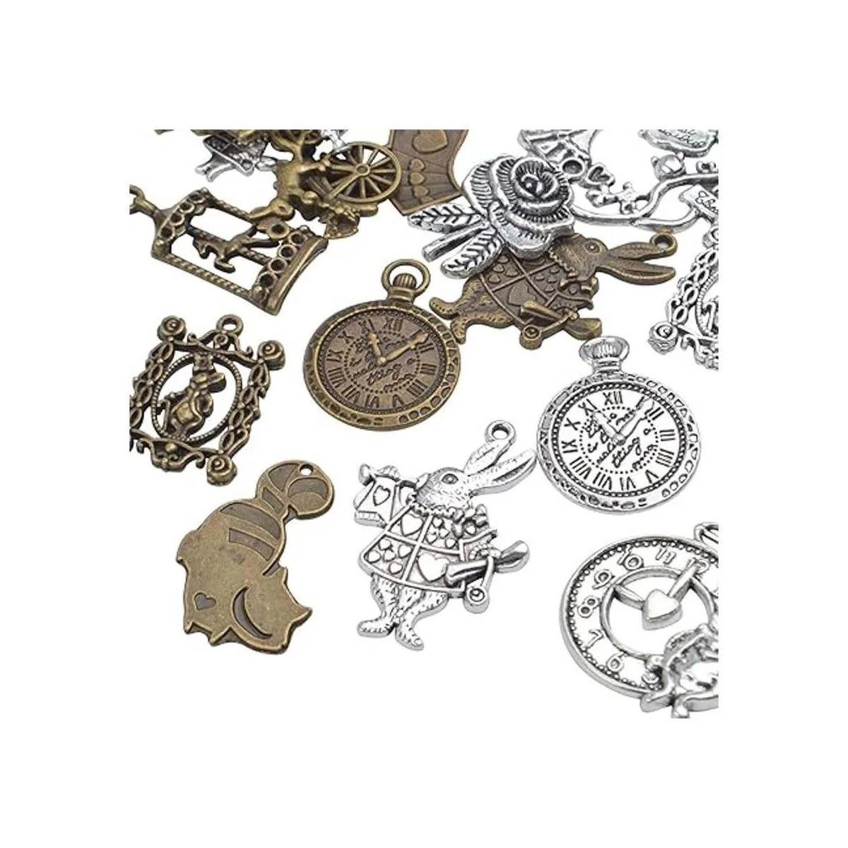 20 dijes mixtos de alicia en el país de las maravillas de