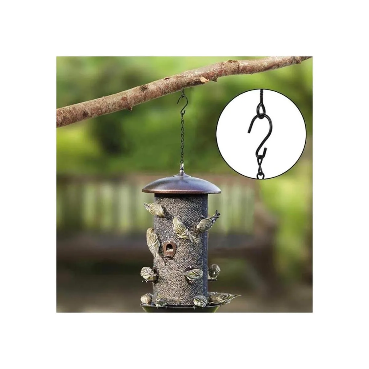 Cadena colgante para comederos de pájaros baños de