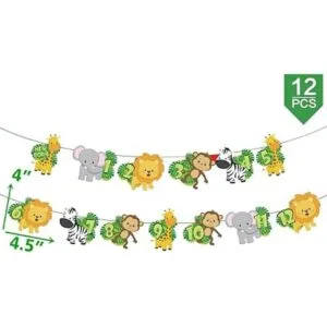 Banner de fotos de primer cumpleaños de la selva para_2