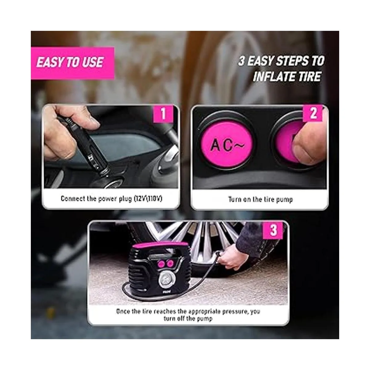 PROW Compresor de aire portátil inflador de neumáticos_3