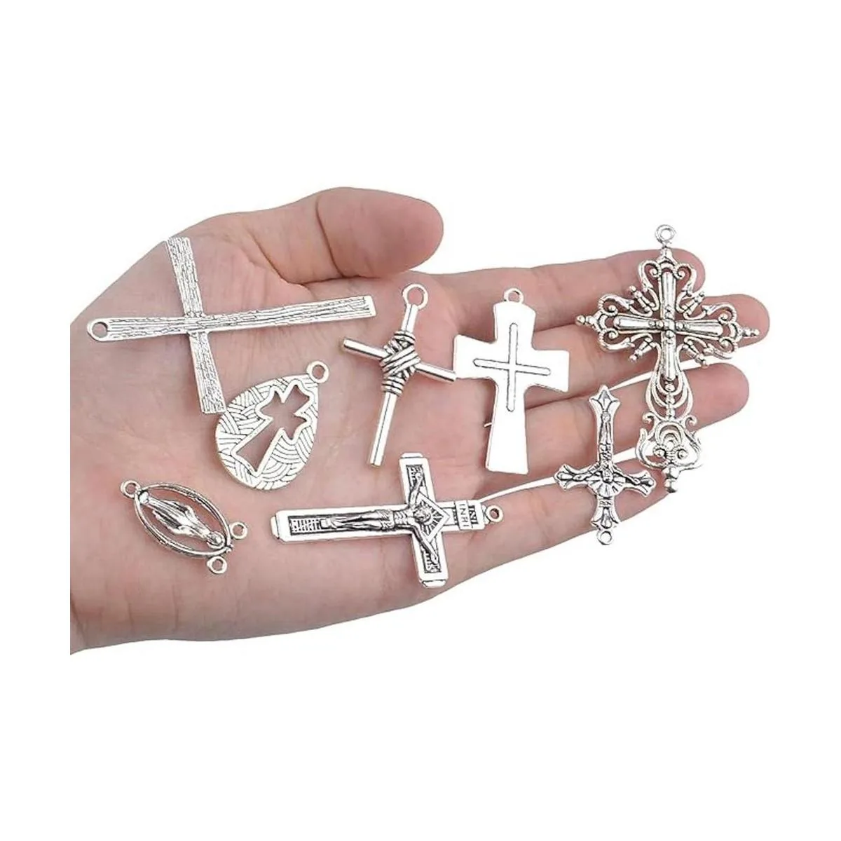 Colección de colgantes de cruz 18 piezas mixtas de_6