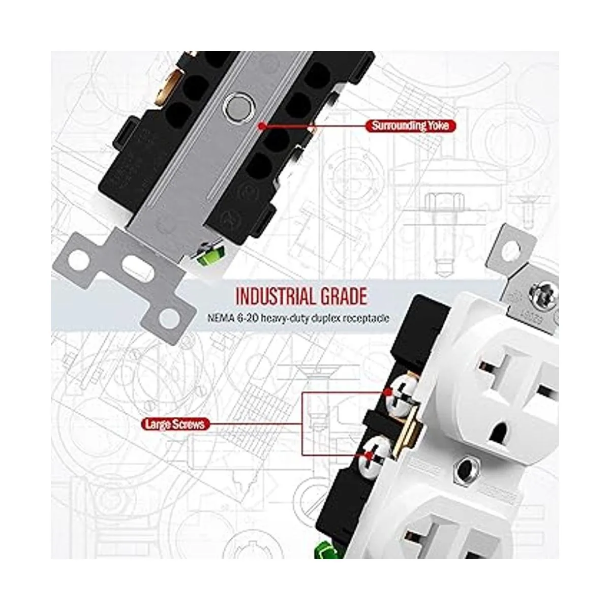 ENERLITES Receptáculo dúplex toma de pared eléctrica de