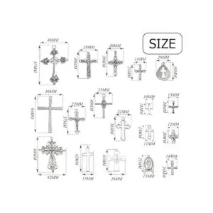 Colección de colgantes de cruz 18 piezas mixtas de_2