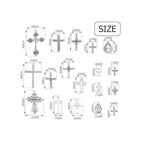Colección de colgantes de cruz 18 piezas mixtas de_2