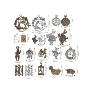 20 dijes mixtos de alicia en el país de las maravillas de