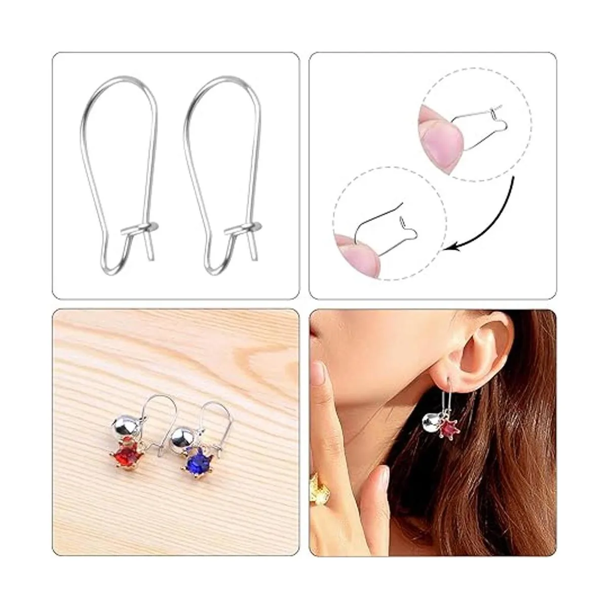 Pendientes a granel 100 unidades de ganchos de alambre