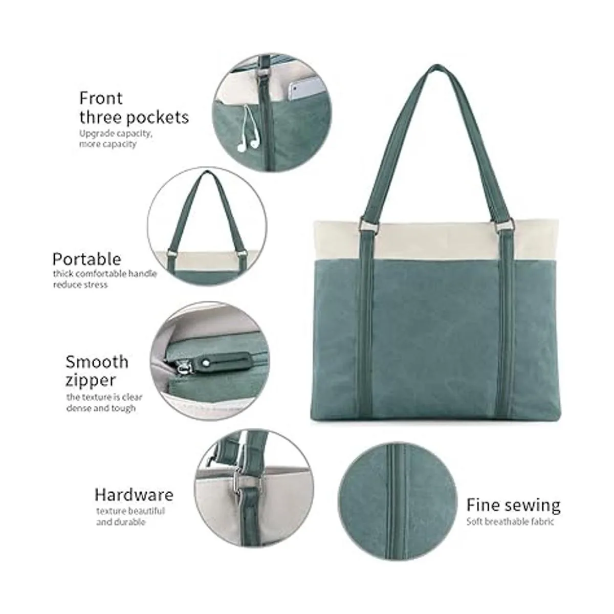 Bolsa de mano para laptop para el trabajo lona ligera de_4