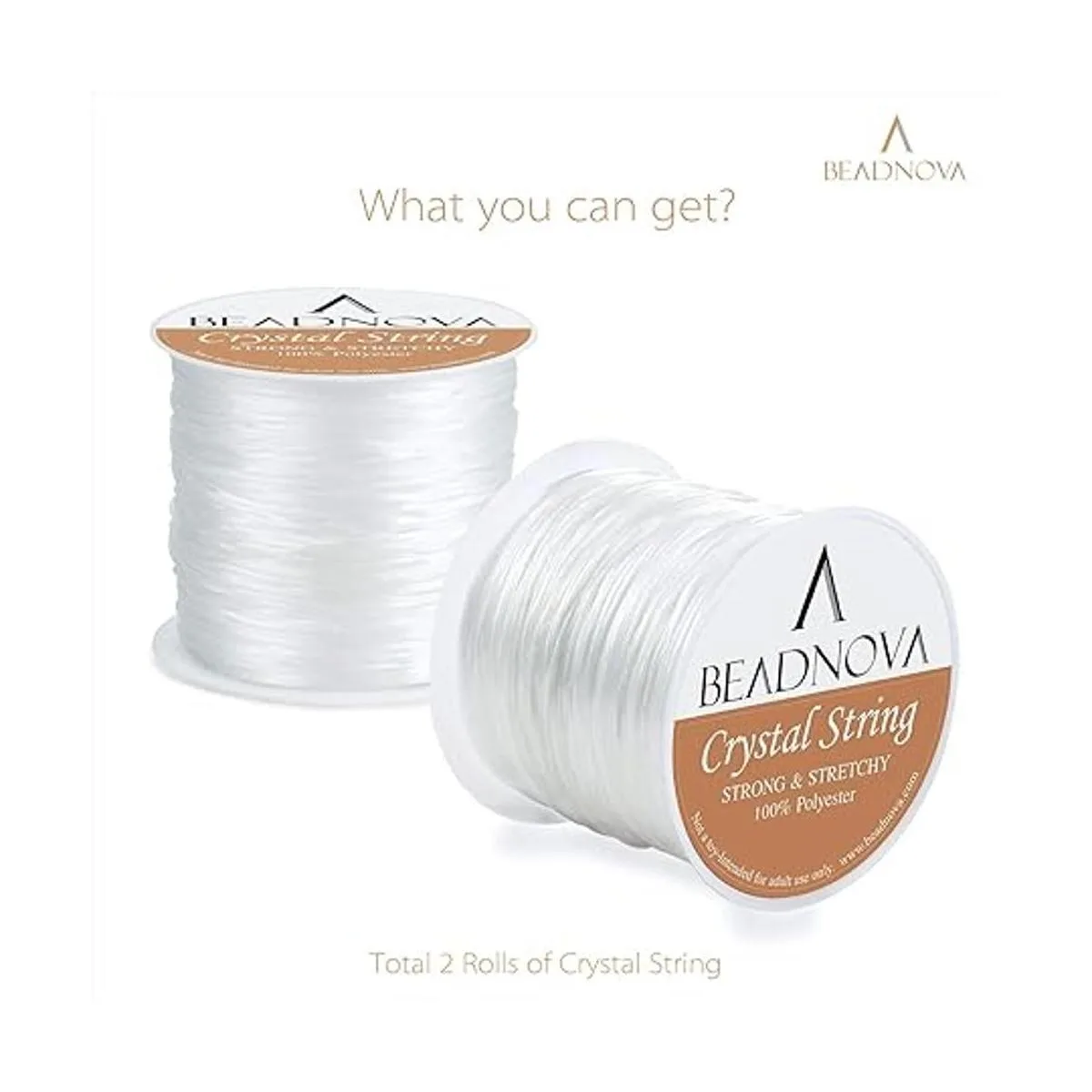 BEADNOVA Cadena de cristal de 0.039 in plana cadena de