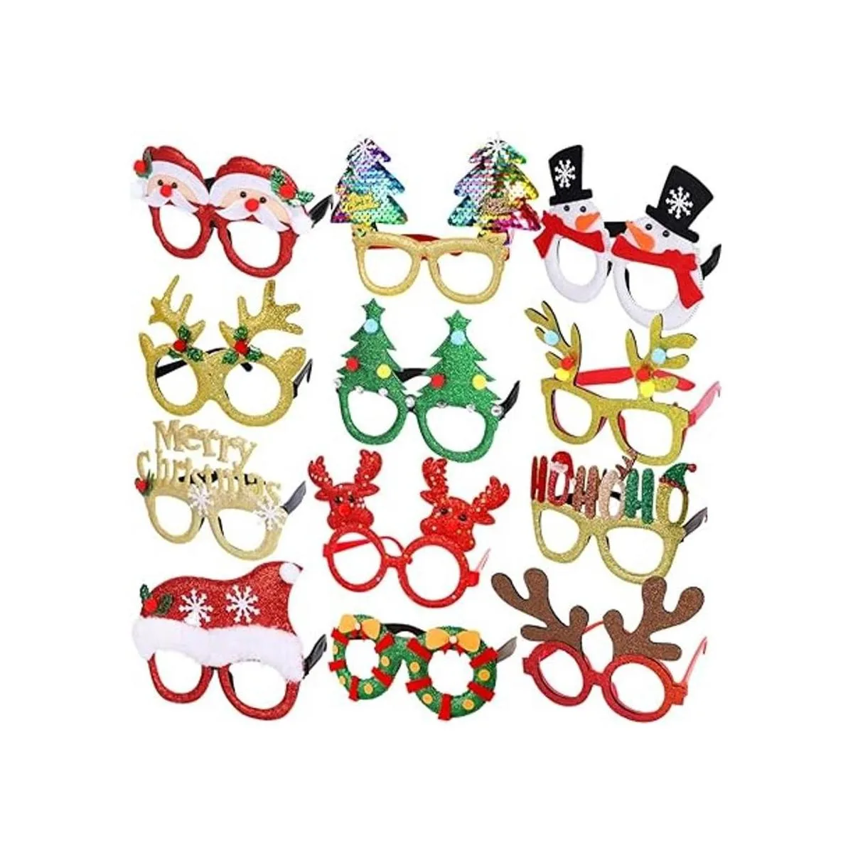 Max Fun 12 lentes de Navidad con purpurina marcos de_2
